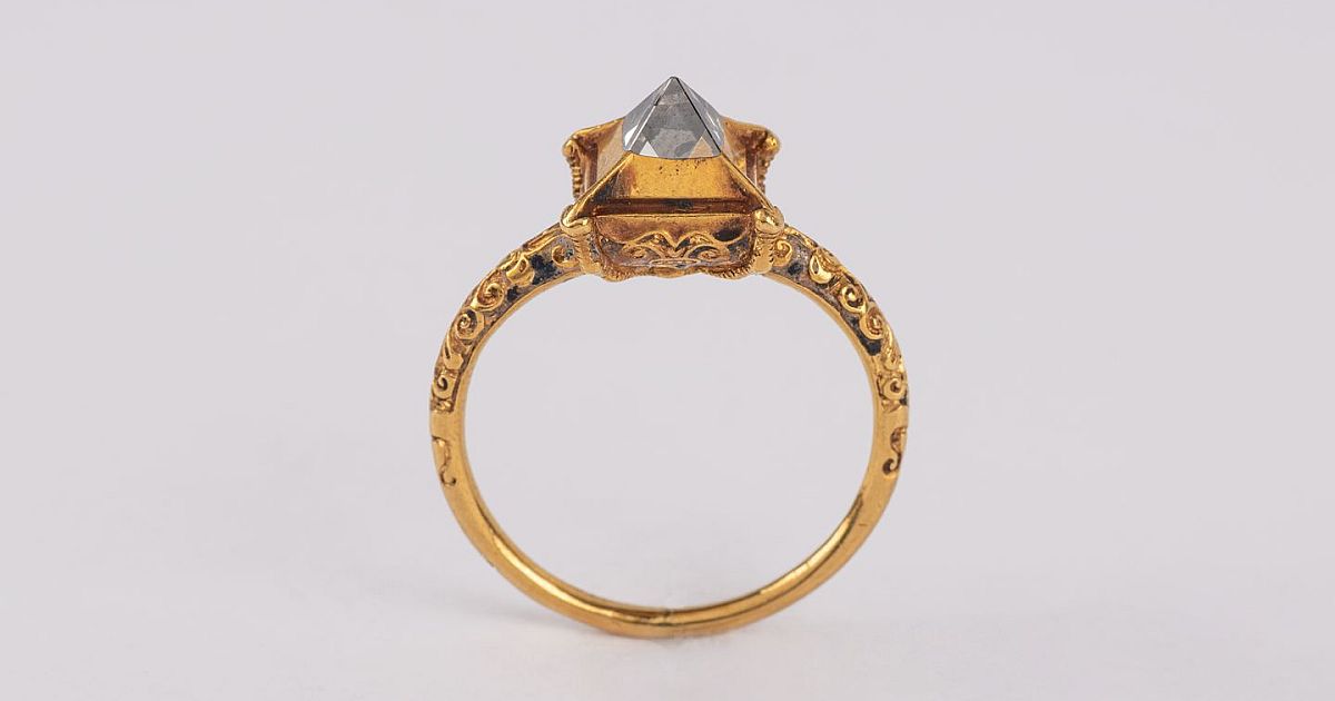 Goldener Fingerring Mit Diamant Spitzstein Des Pfalzgrafen Friedrich